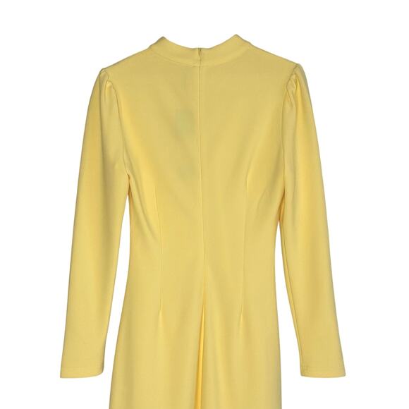Elliatt Nola Mock Neck Long Sleeve Maxi Slit Dress in Butter Yellow - Picture 7 of 13